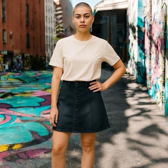 Alter’d State Hendrix black denim mini-skirt size XS - Picture 1 of 9